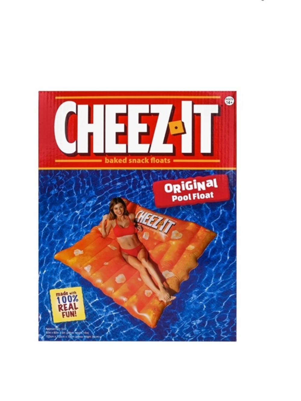 Cheez-It Pool Float - Extra Large Inflatable Raft for Pool Durable PVC, 4.5 feet